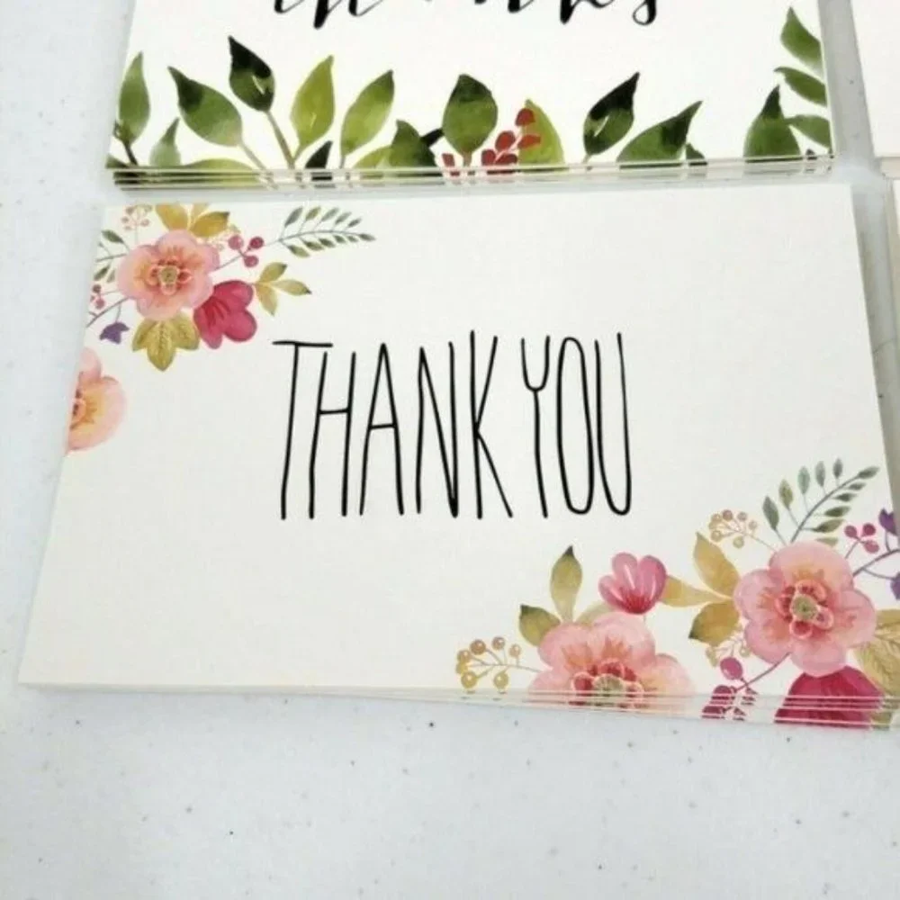 48 X 2 Packs Premium Thank You Cards 5 Floral Designs with Envelopes (2 …
